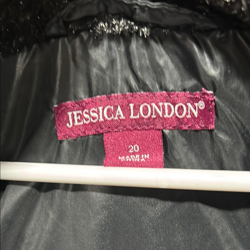 Jessica London Black Puffer Coat - Picture 2 of 3